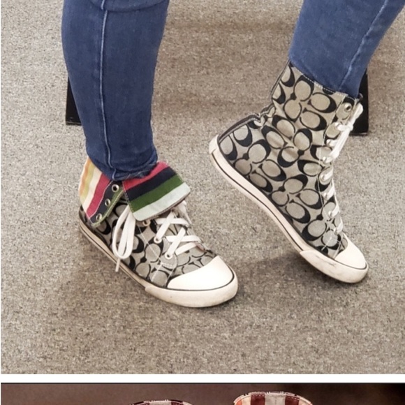 Coach Shoes - Coach High Top Sneakers Sz 7.5 Roll Down Uption